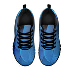 Blue Feather Print Black Sneakers