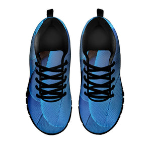 Blue Feather Print Black Sneakers