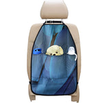 Blue Feather Print Car Seat Organizers