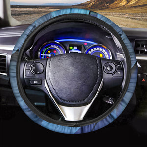 Blue Feather Print Car Steering Wheel Cover