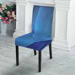 Blue Feather Print Dining Chair Slipcover
