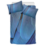 Blue Feather Print Duvet Cover Bedding Set