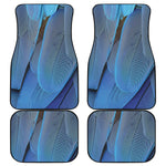 Blue Feather Print Front and Back Car Floor Mats