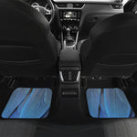 Blue Feather Print Front and Back Car Floor Mats