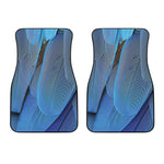 Blue Feather Print Front Car Floor Mats