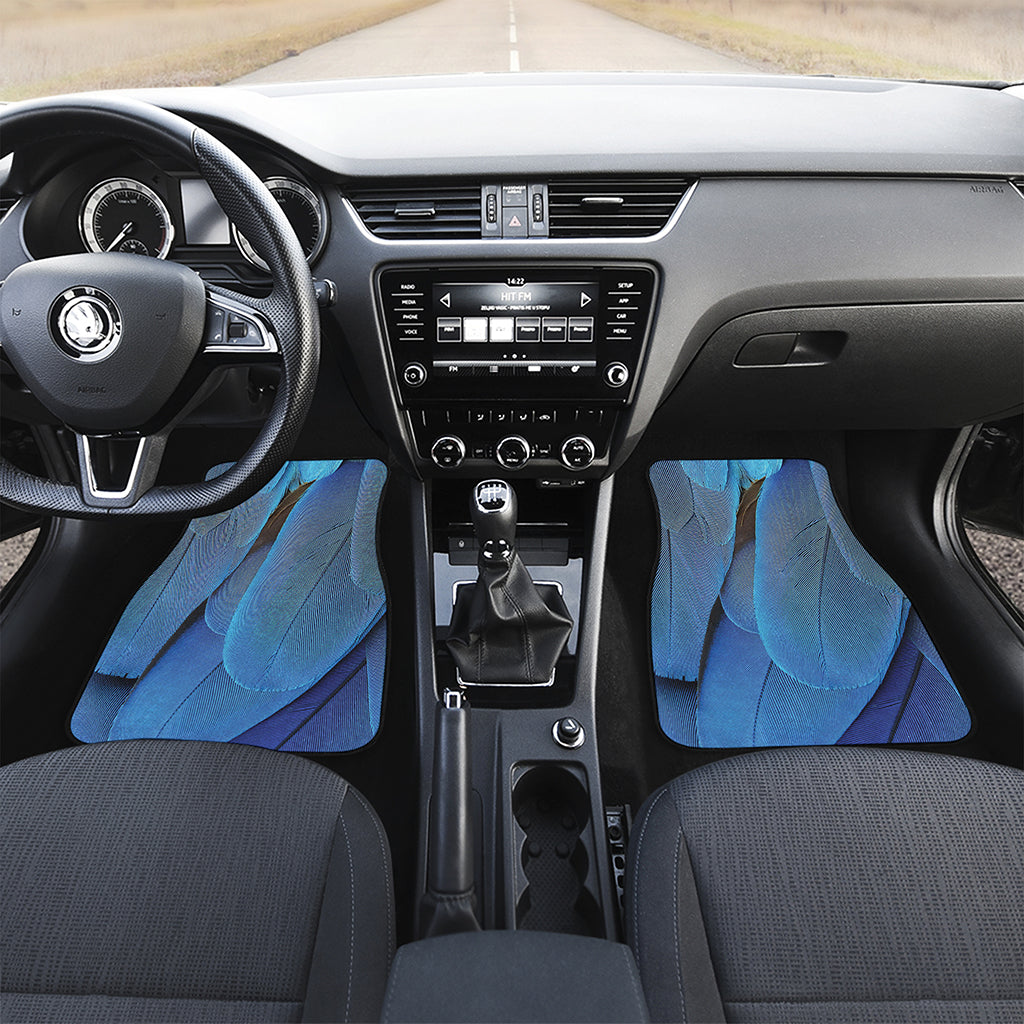 Blue Feather Print Front Car Floor Mats