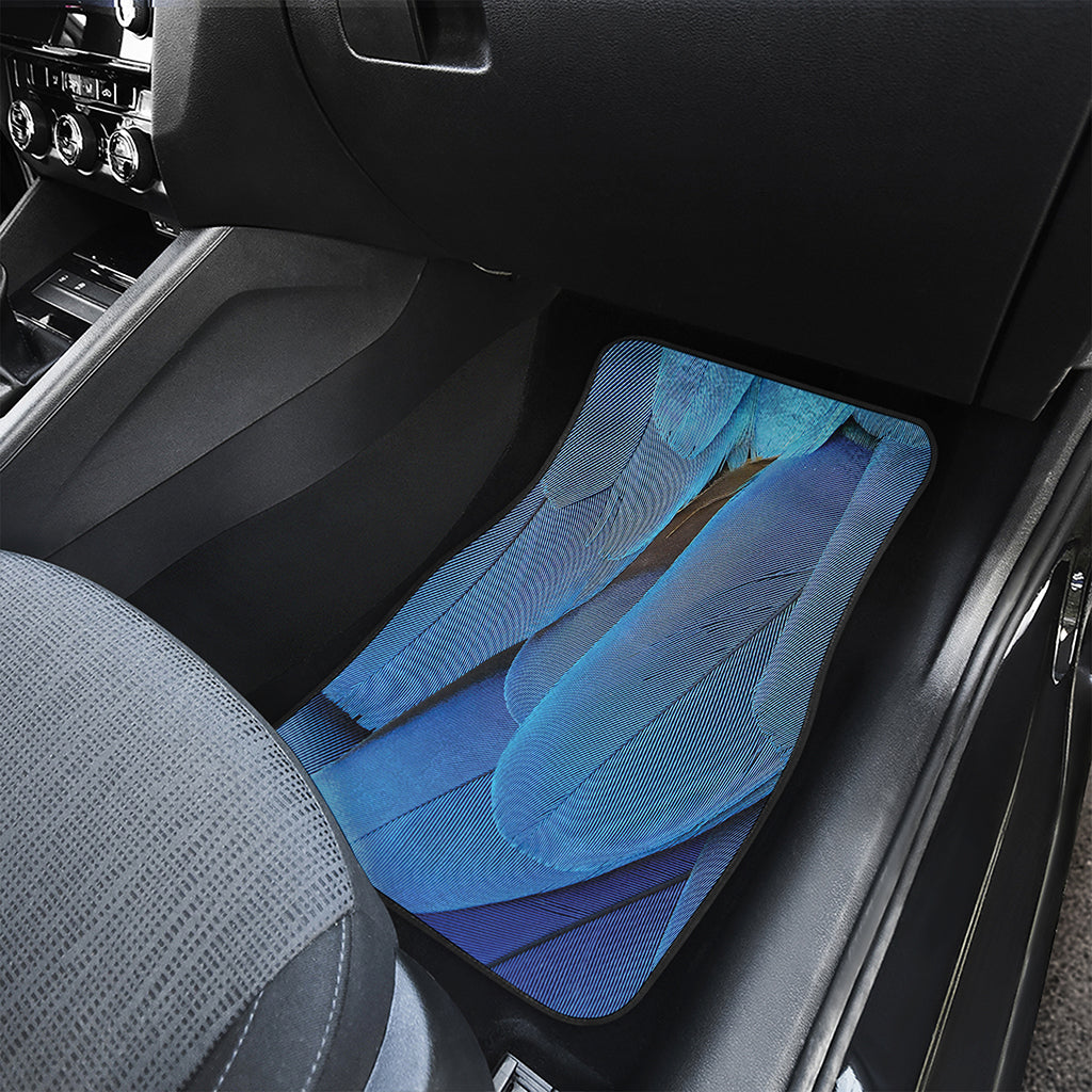 Blue Feather Print Front Car Floor Mats