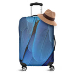 Blue Feather Print Luggage Cover