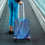 Blue Feather Print Luggage Cover