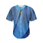 Blue Feather Print Men's Baseball Jersey