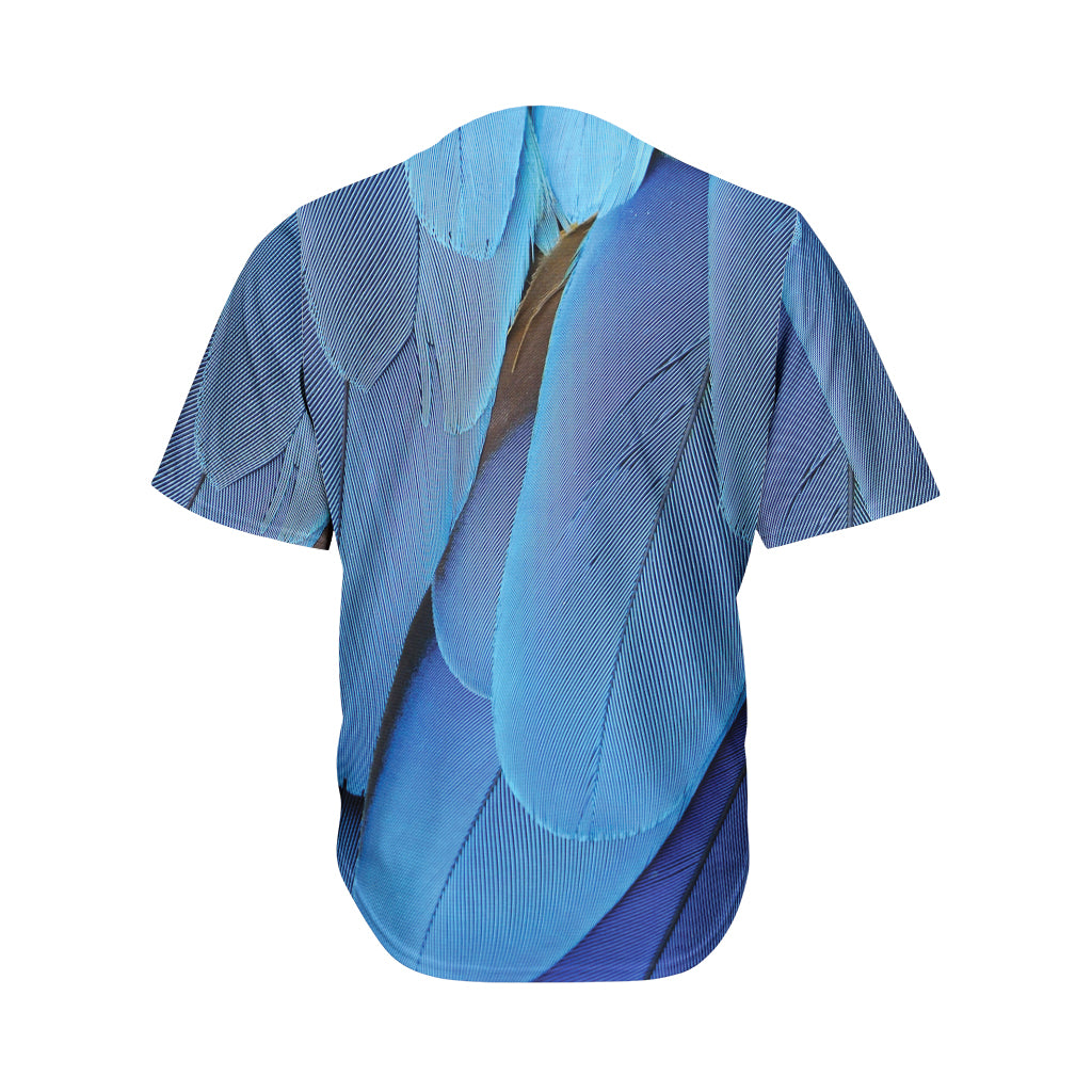 Blue Feather Print Men's Baseball Jersey