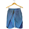 Blue Feather Print Men's Shorts