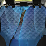 Blue Feather Print Pet Car Back Seat Cover