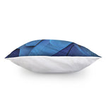 Blue Feather Print Pillow Cover