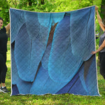 Blue Feather Print Quilt