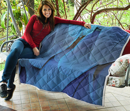 Blue Feather Print Quilt