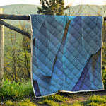 Blue Feather Print Quilt