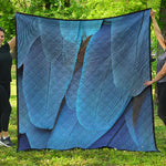 Blue Feather Print Quilt