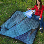 Blue Feather Print Quilt
