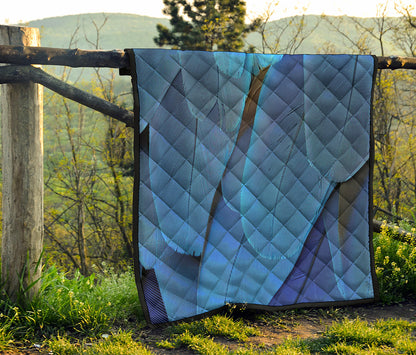 Blue Feather Print Quilt