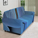Blue Feather Print Sofa Cover