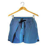 Blue Feather Print Women's Shorts