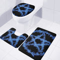 Blue Flame Pentagram Print 3 Piece Bath Mat Set