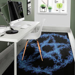 Blue Flame Pentagram Print Area Rug
