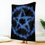 Blue Flame Pentagram Print Blanket