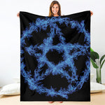 Blue Flame Pentagram Print Blanket