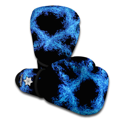 Blue Flame Pentagram Print Boxing Gloves