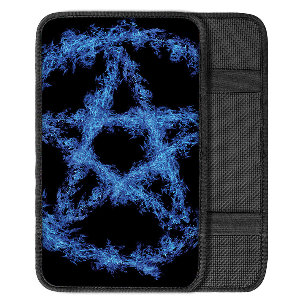 Blue Flame Pentagram Print Car Center Console Cover
