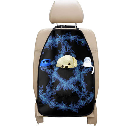 Blue Flame Pentagram Print Car Seat Organizers