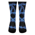 Blue Flame Pentagram Print Crew Socks
