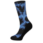 Blue Flame Pentagram Print Crew Socks
