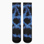 Blue Flame Pentagram Print Crew Socks
