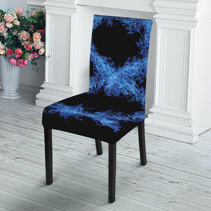 Blue Flame Pentagram Print Dining Chair Slipcover