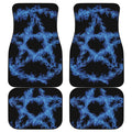 Blue Flame Pentagram Print Front and Back Car Floor Mats