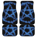 Blue Flame Pentagram Print Front and Back Car Floor Mats
