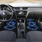 Blue Flame Pentagram Print Front and Back Car Floor Mats