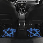 Blue Flame Pentagram Print Front and Back Car Floor Mats