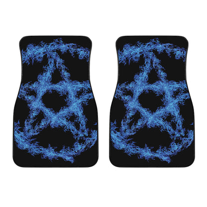 Blue Flame Pentagram Print Front Car Floor Mats