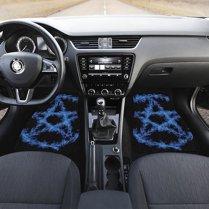 Blue Flame Pentagram Print Front Car Floor Mats
