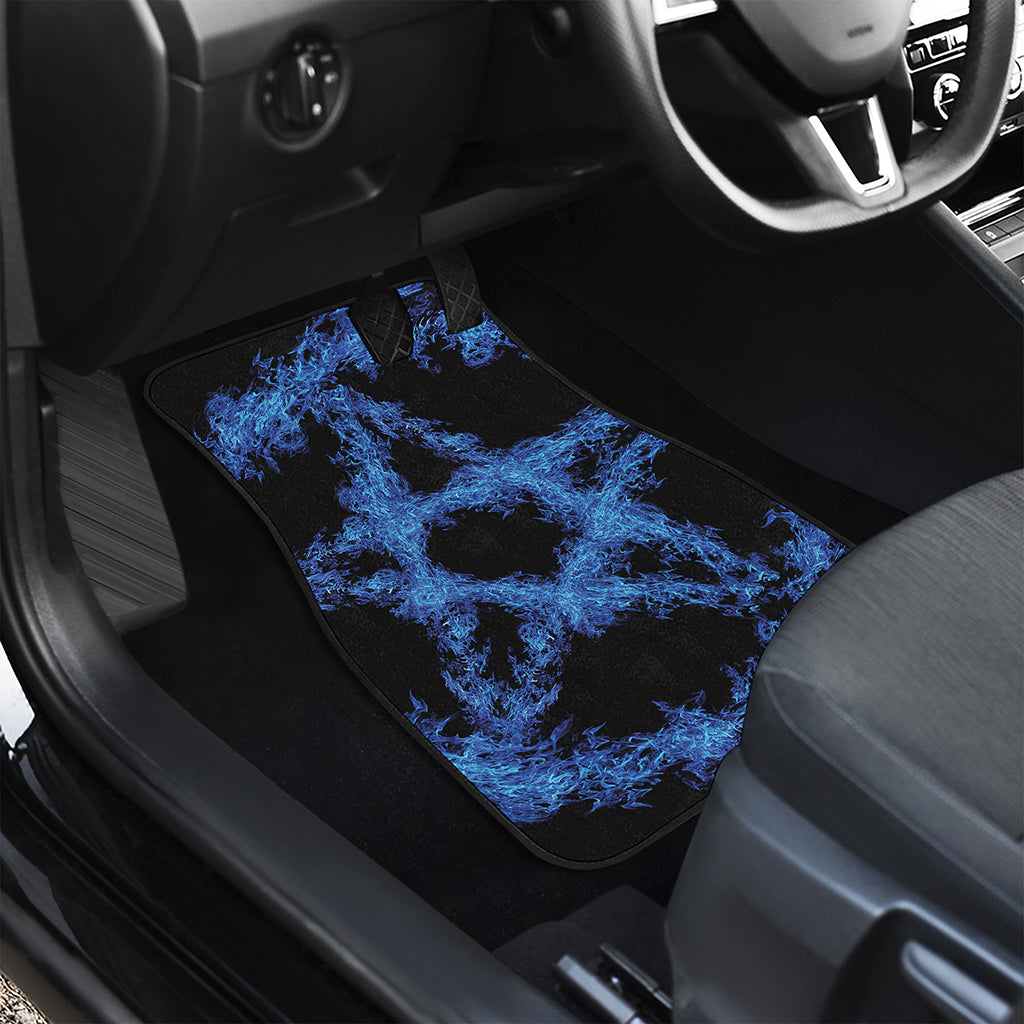 Blue Flame Pentagram Print Front Car Floor Mats