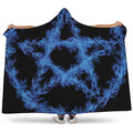 Blue Flame Pentagram Print Hooded Blanket