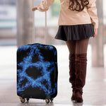 Blue Flame Pentagram Print Luggage Cover