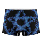 Blue Flame Pentagram Print Men's Boxer Briefs