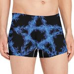 Blue Flame Pentagram Print Men's Boxer Briefs