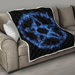 Blue Flame Pentagram Print Quilt