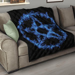 Blue Flame Pentagram Print Quilt